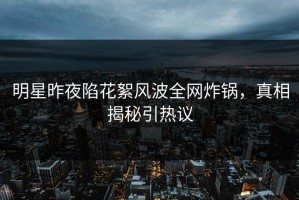 明星昨夜陷花絮风波全网炸锅，真相揭秘引热议