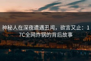 神秘人在深夜遭遇丑闻，欲言又止：17C全网炸锅的背后故事